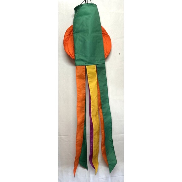 SNOOPY PEANUTS 3-D YARD 4 ft WINDSOCK FLAG Vtg Halloween Pumpkin Bats On Tassels - Picture 4 of 5